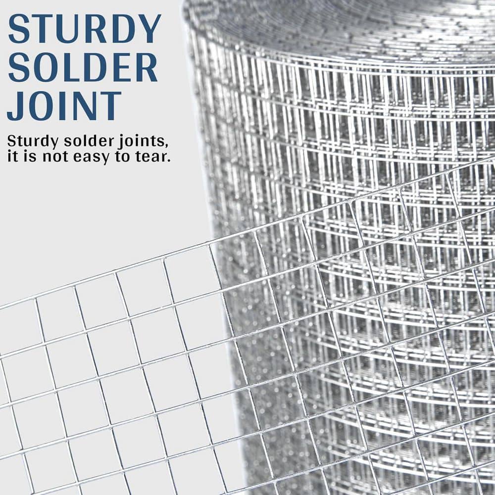 Art3d 1/2 in. x 4 ft. x 100 ft. 19-Gauge Steel Hardware Cloth, Welded Wire Fencing Roll for Chicken Coop, Animal Cage (2)