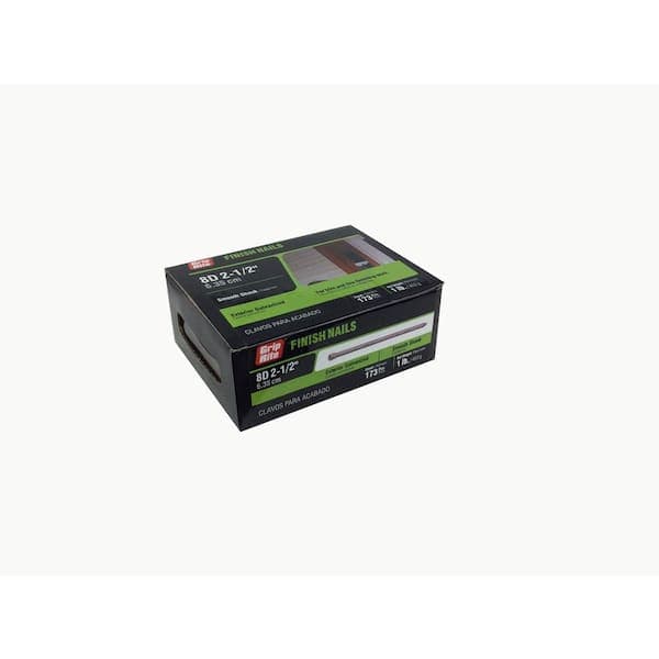 Grip-Rite 2-1/2 in. x 12-1/2-Gauge 8-penny Exterior Galvanized Steel Finish Nails 1 lb. Box (2)