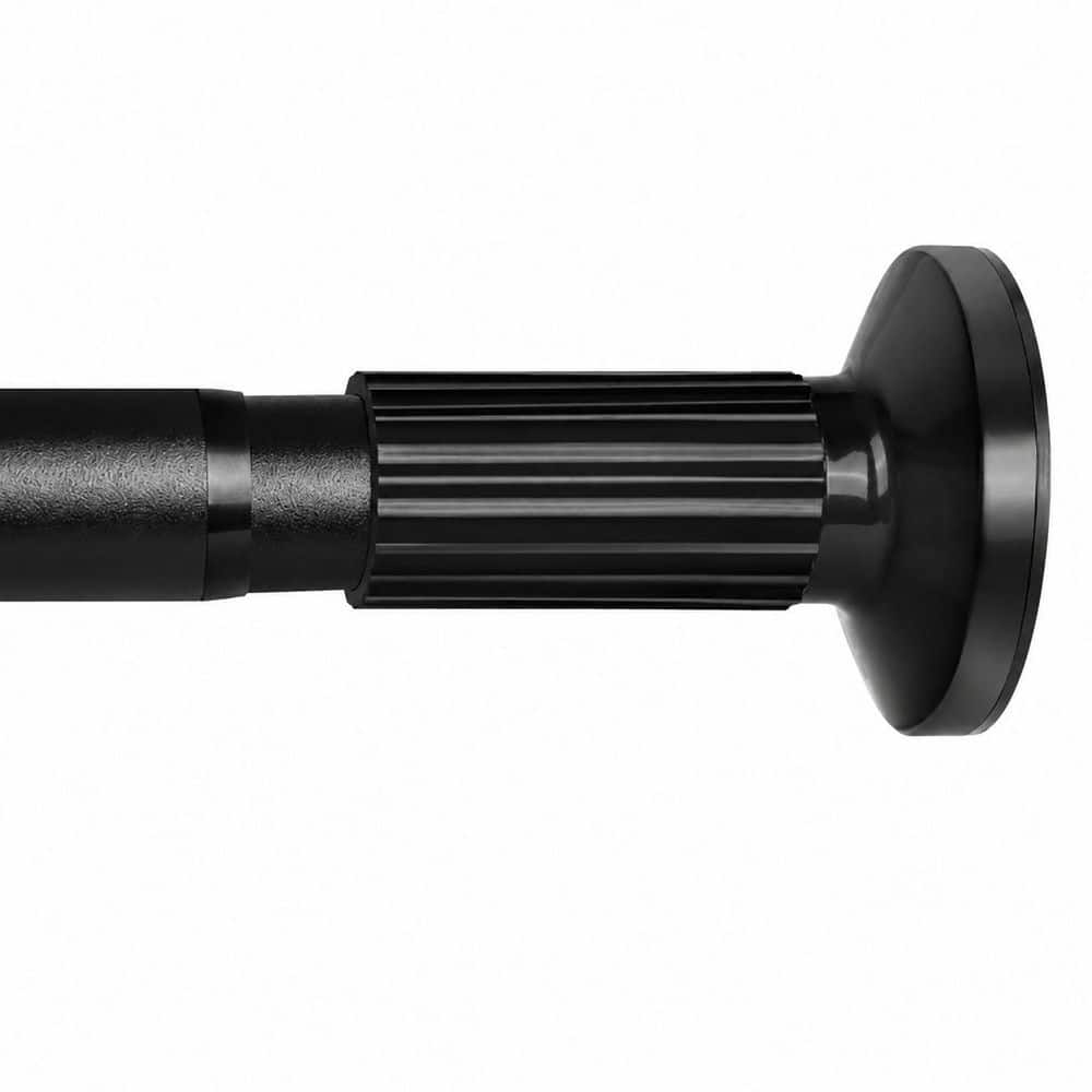 KHKFY No-Drill Heavy-Duty Tension Shower Curtain Rod Adjustable 51 to 165 in. with 1.26 in. Dia in Black (1)