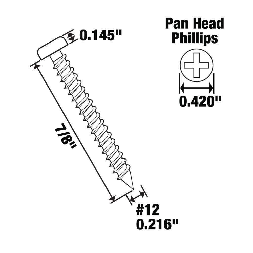 Everbilt #12 7/8 in. Phillips Pan-Head Sheet Metal Screws (4)
