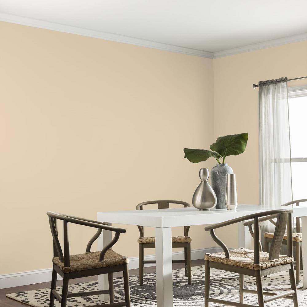Glidden Diamond 1 gal. PPG1086-3 Almond Cream Satin Interior Paint with Primer (4)