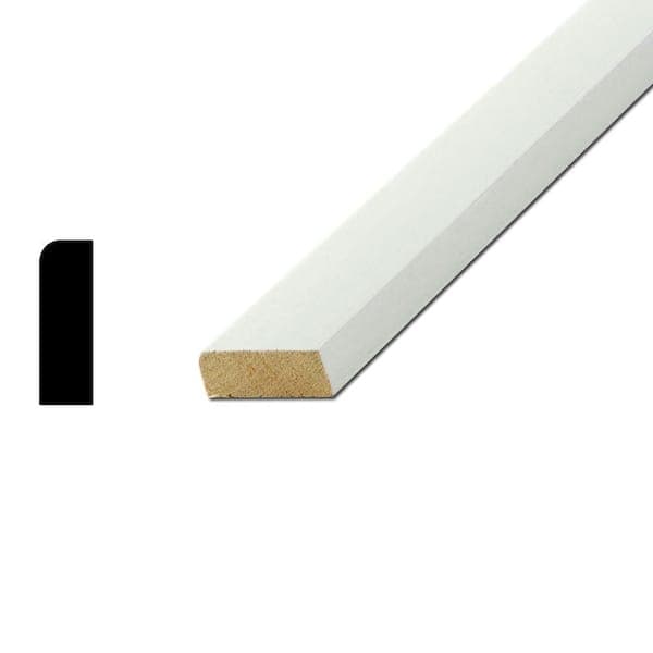 American Wood Moulding WM877 7/16 in. x 1-1/4 in. Primed Finger-Joint Pine Round Edge Stop Molding