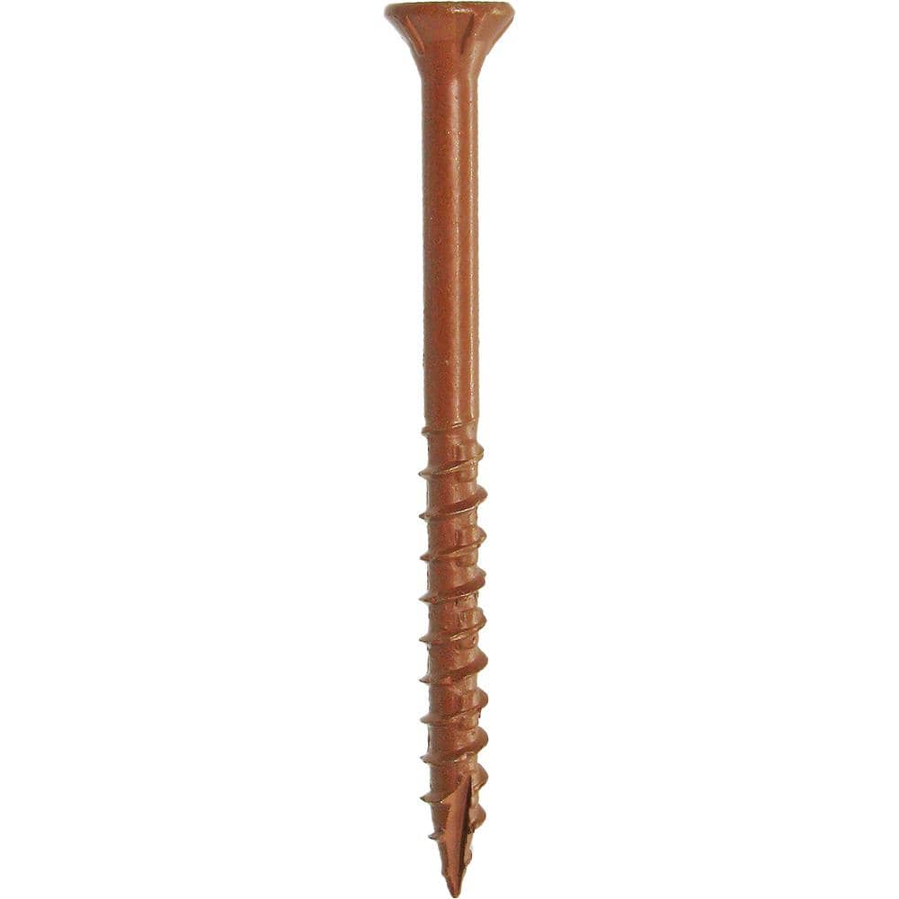 DECKMATE #9 2-1/2 in. Red Exterior Self-Starting Star Flat-Head Wood Deck Screws (5 lbs./435-Piece)