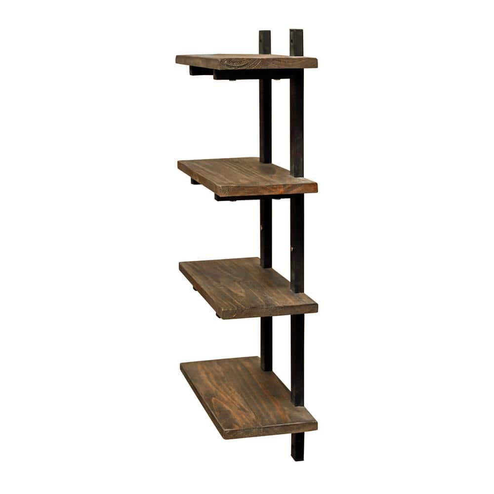 Alaterre Furniture Pomona 20 in. W Wall Mounted 4-Tier Bath Shelf with Metal Frame and Solid Wood (3)