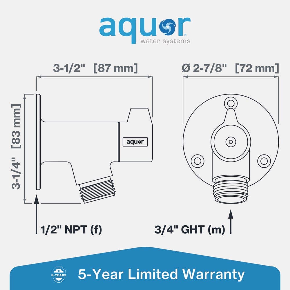 AQUOR The Bibb with Flange 1/2 in. NPT Hose Bibb-Matte Black (3)