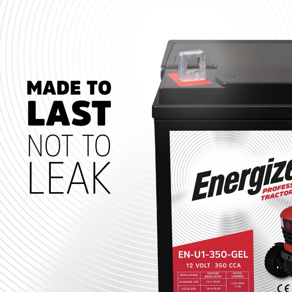 Energizer EN-U1-350-GEL 12 Volt 350 CCA Long Lasting Sealed Lead Acid AGM Rechargeable Battery Ideal For Use In Tractors (3)