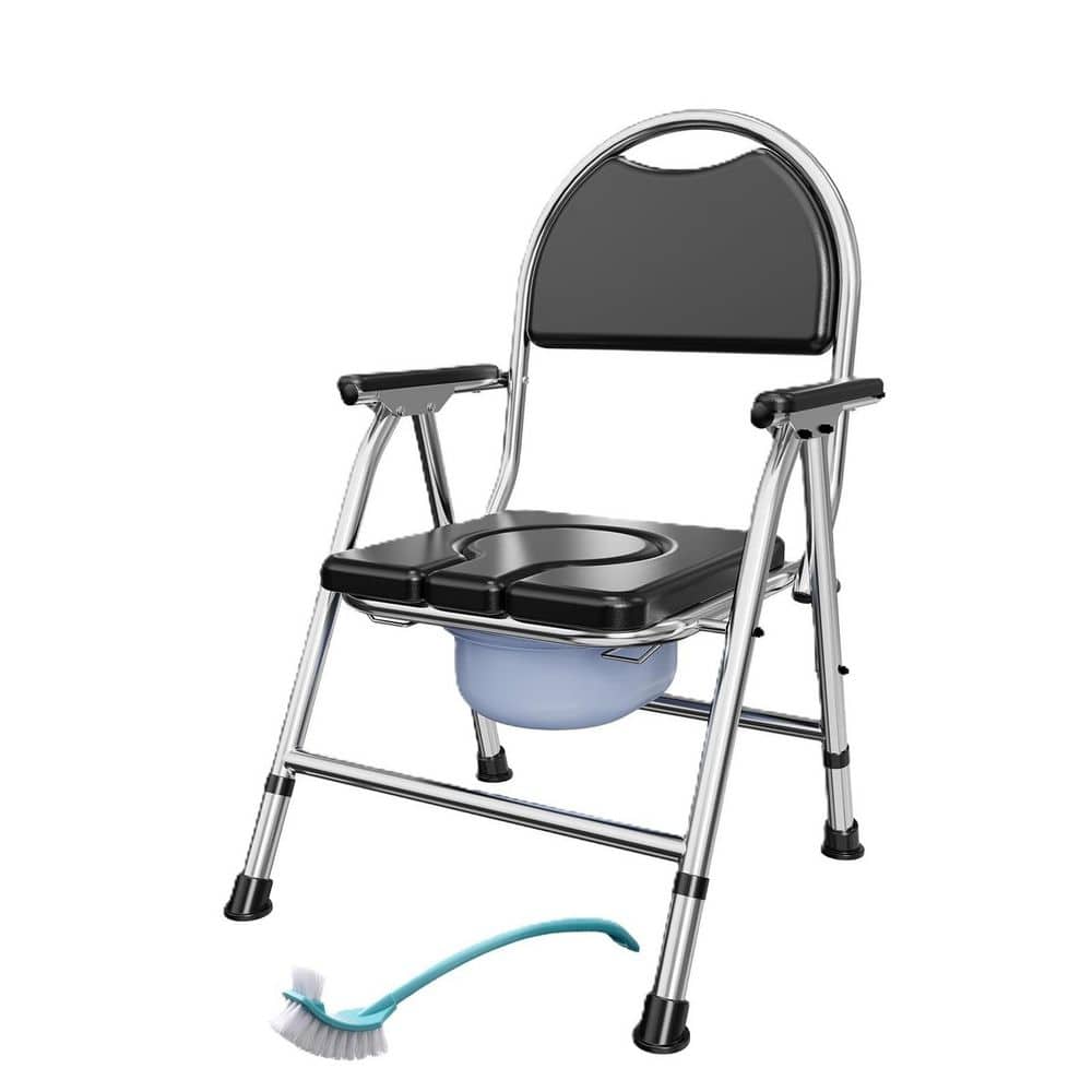 Numhew Upgraded Safety Commode Toilet Seat for Elderly and Disabled, Potty Chair with Detachable Armrest, 16.3 in. Seat Width (1)