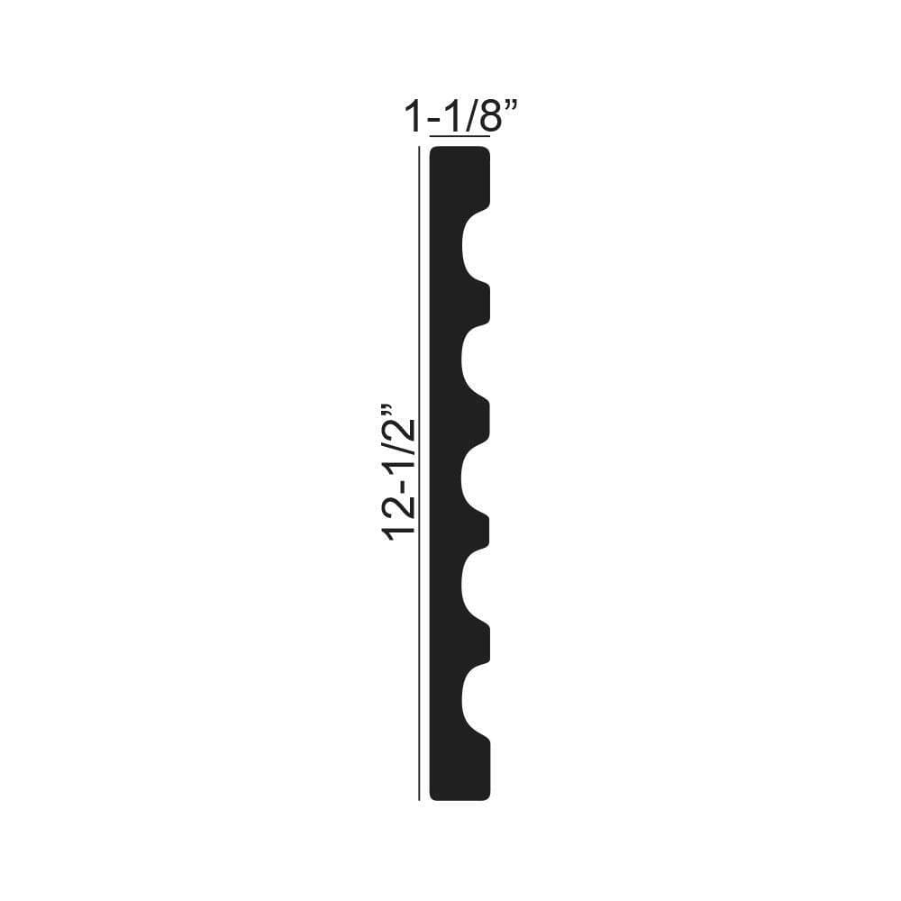 American Pro Decor 1-1/8 in. x 12-1/2 in. x 78-3/4 in. Fluted Polyurethane Pilaster Moulding Pro Pack (2-PCS x 78.75 in.) (3)