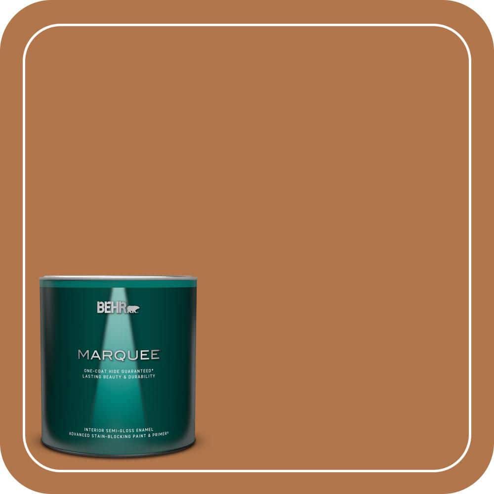 BEHR MARQUEE 1 qt. #PMD-41 Copper Mine Semi-Gloss Enamel Interior Paint & Primer