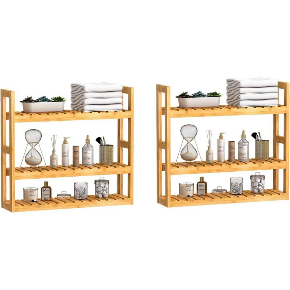 Dyiom 23.62 in. W x 21.26 in. H x 5.91 in. D Bathroom Shelves Over the Toilet Storage, Wall Mounted with Adjustable Shelves (1)
