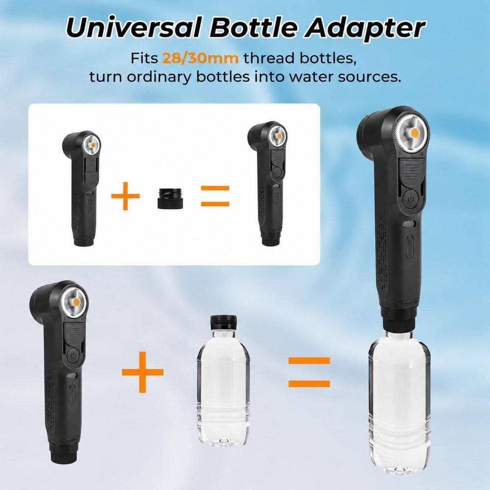 Anqtovp Portable Electric Bidet Attachment with 2.5L Tank, Dual Jet/Shower Modes, USB-C, Adapter, Hose for Travel/Home (2)