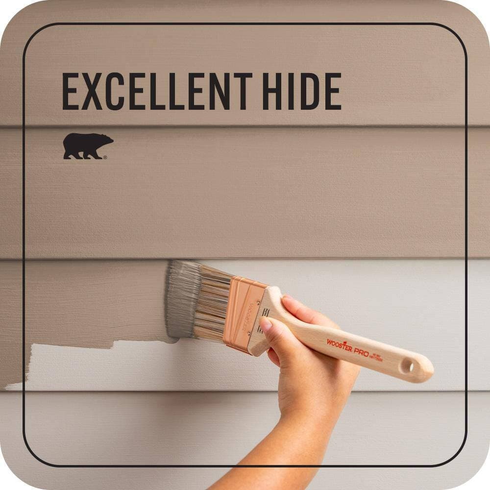 BEHR PREMIUM PLUS 5 gal. #PPU4-04 Soft Chamois Flat Exterior Paint & Primer (4)