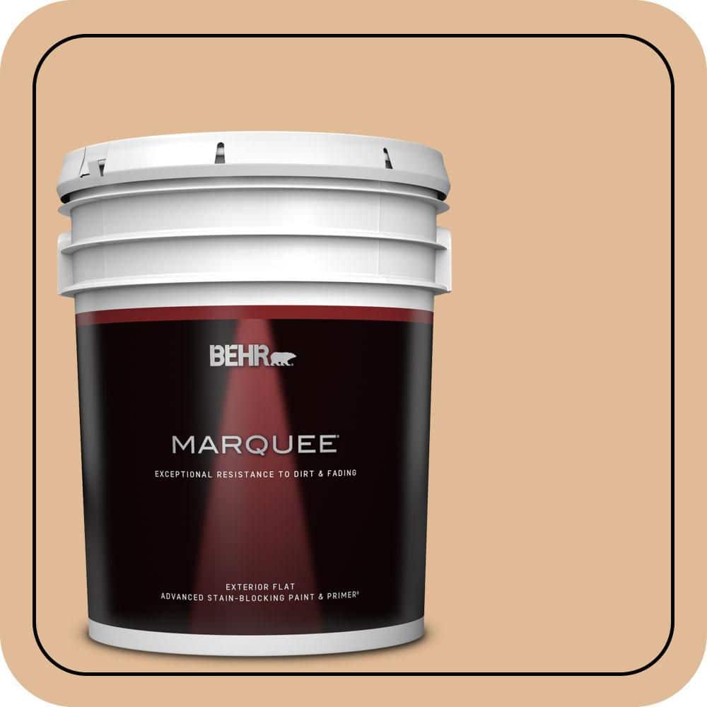 BEHR MARQUEE 5 gal. #S250-3 Honey Nougat Flat Exterior Paint & Primer