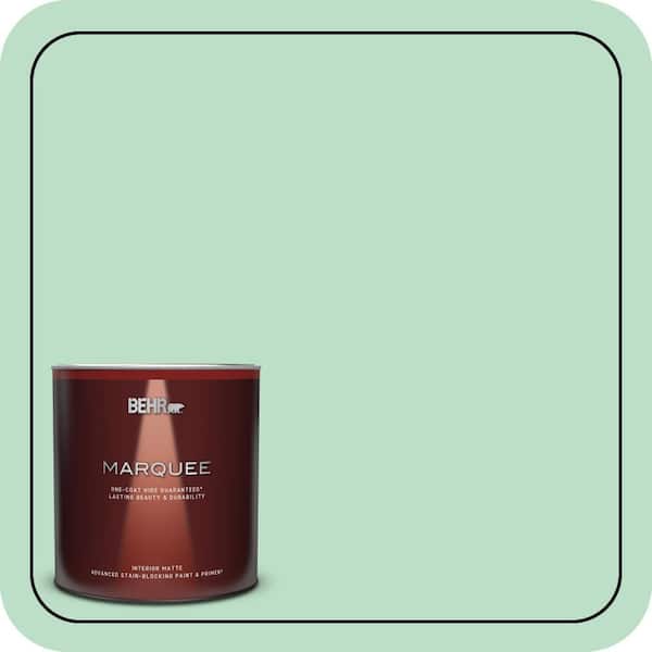 BEHR MARQUEE 1 qt. #470C-3 Spirited Green Matte Interior Paint & Primer (2)