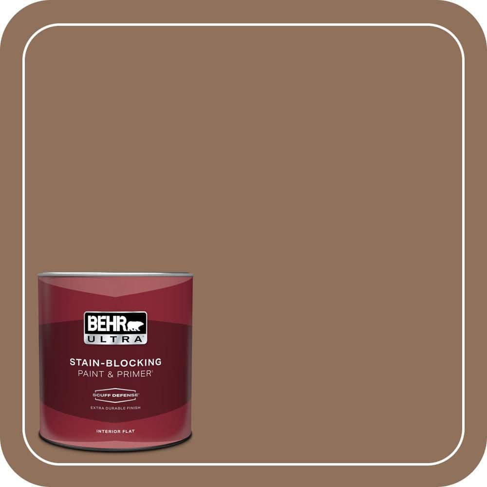 BEHR ULTRA 1 qt. #N240-6 Wild Mustang Extra Durable Flat Interior Paint & Primer