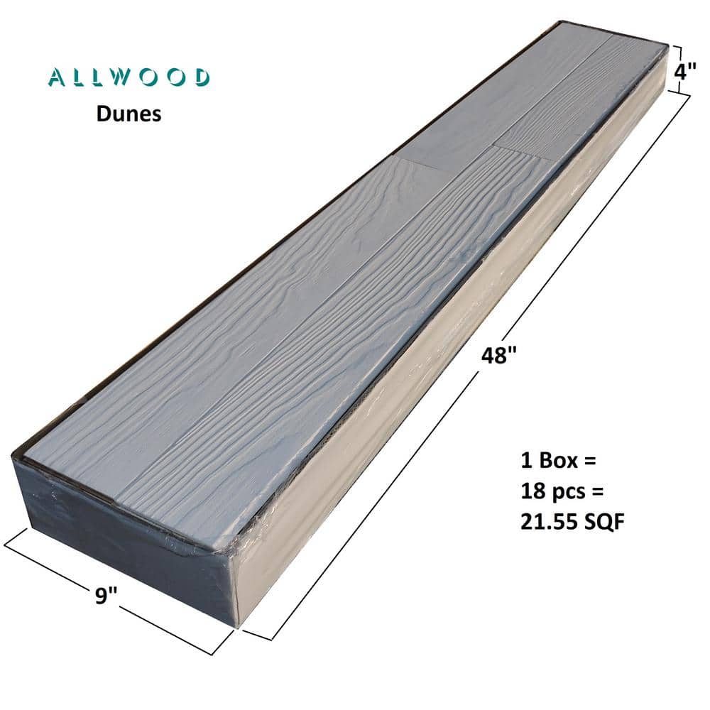 Unbranded Allwood Dunes 3/8 in. x 4 in. x 4 ft. White Brushed Barn Wood Wall Paneling Kit (21 sq. ft.) (2)