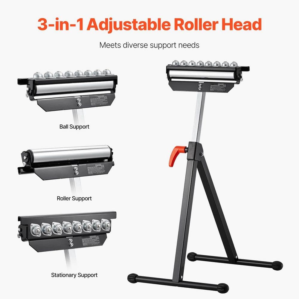 SKYSHALO Roller Stand, 26.8-42.5 in. Adjustable Height, Folding Heavy Duty with 11.5 in. Roller Head, 300 lb. Load Capacity (2)