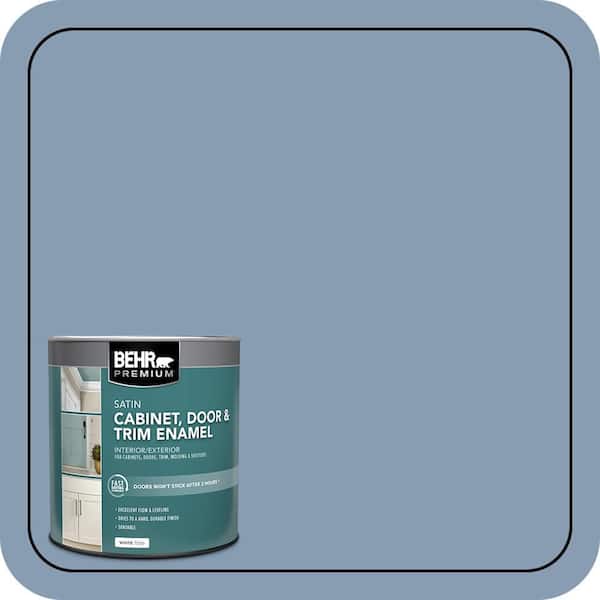 BEHR PREMIUM 1 qt. #S520-4 Private Jet Satin Enamel Interior/Exterior Cabinet, Door & Trim Paint (2)