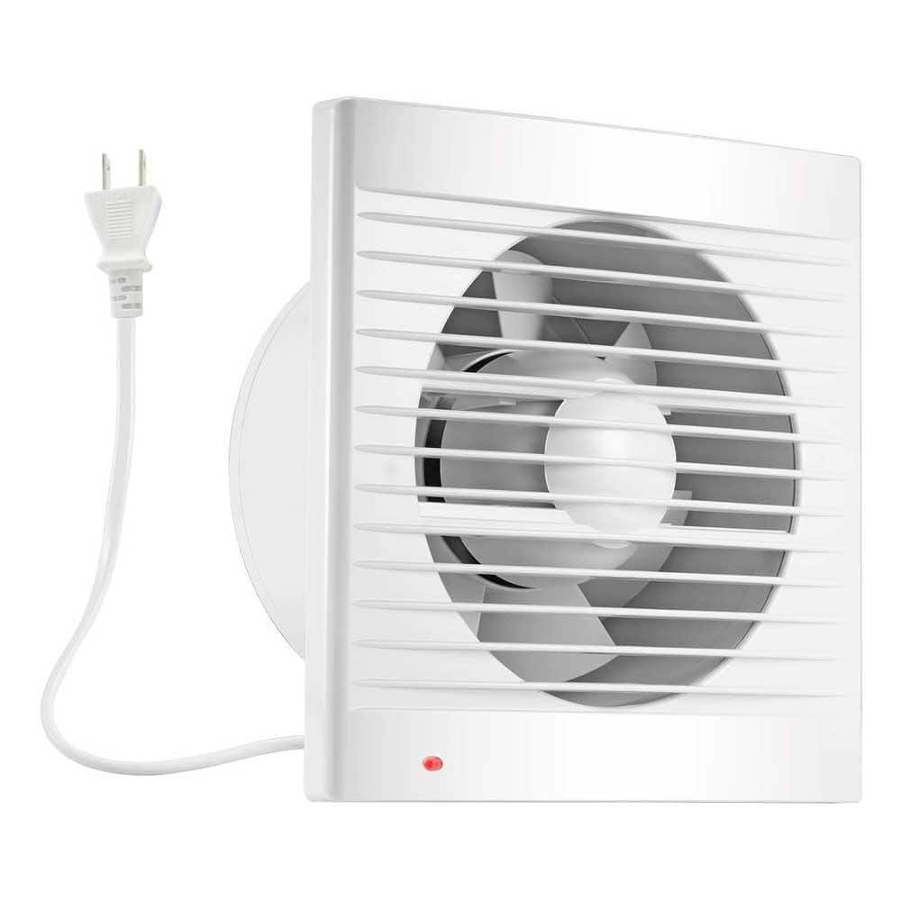 KIWDZFU White 55 CFM 12W Plastic 4 in. Electric Powered Exhaust Fan, Small Window Wall Mount Vent Extractor Fan for Workshop