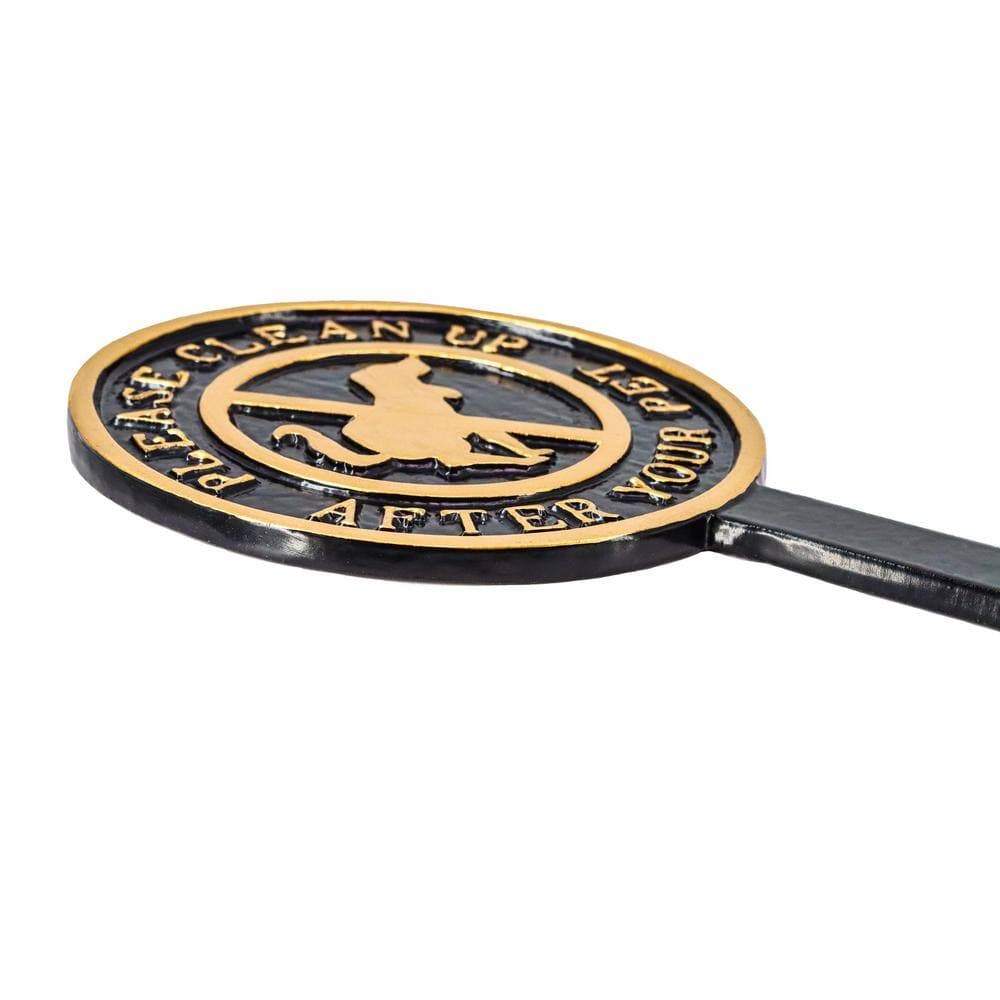Montague Metal Products Please Clean Up After Your Pet Statement Plaque with 4.5 in. Lawn Stake - Black/Gold (2)
