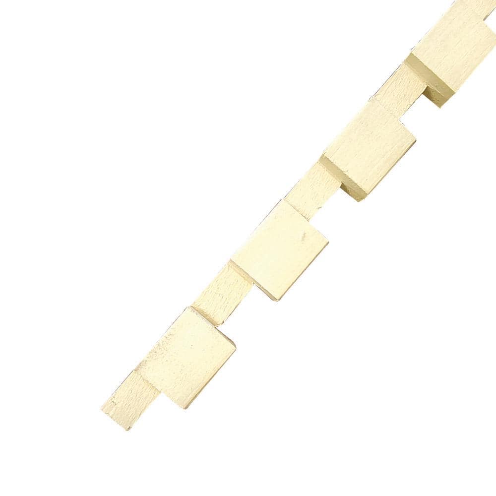 HOUSE OF FARA 1/2 in. D x 1 in. W x 84 in. L Unfinished Hard Wood Dentil Drip Cap Moulding (1)