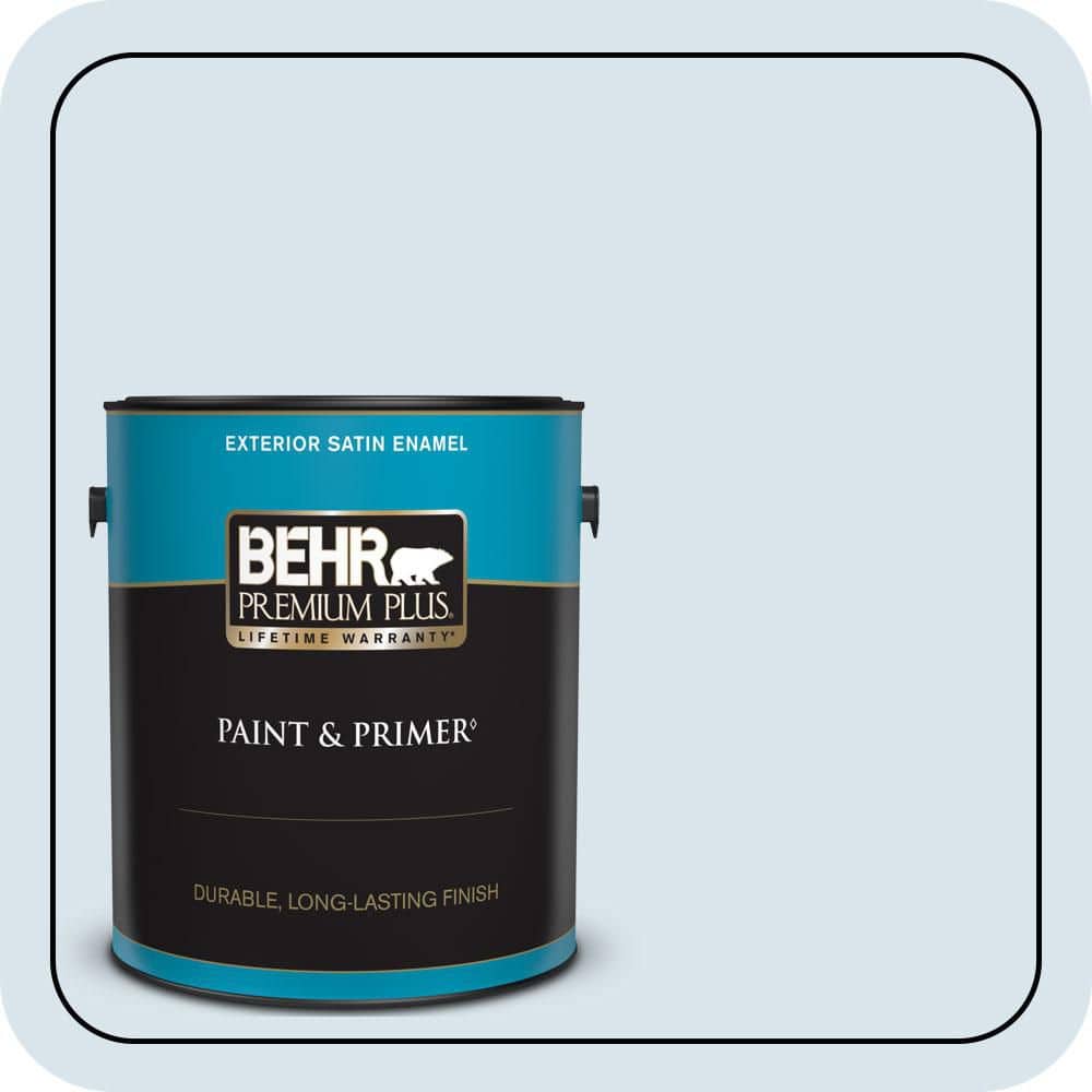 BEHR PREMIUM PLUS 1 gal. #570C-1 Arctic Shadow Satin Enamel Exterior Paint & Primer