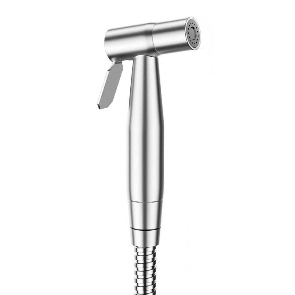 Wudkey Adjustable Water Pressure Stainless Steel Handheld Toilet Bidet Sprayer in, Flexible Bidet Hose Included (1)