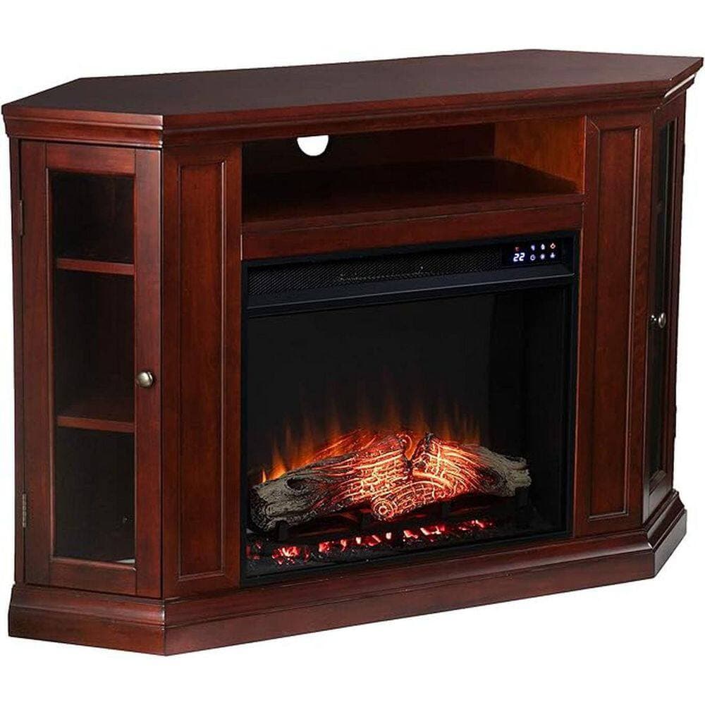 HOME IMPORTS EMPORIUM 48 in. Freestanding Wooden Smart Electric Fireplace TV Stand in White great for enhancing modern home aesthetics, (2)