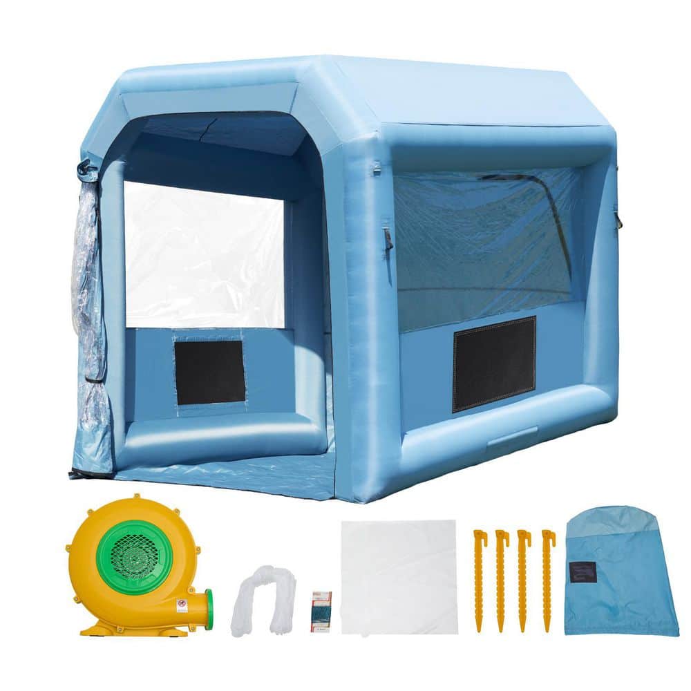 SKYSHALO Inflatable Paint Booth, 9.8 x 8.2 x 8.2 ft. Inflatable Spray Booth, with 550-Watt Powerful Blower and Air Filter System (1)