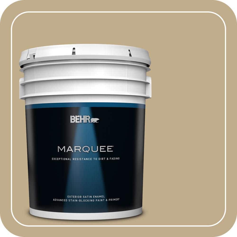 BEHR MARQUEE 5 gal. #PPU7-21 Woven Straw Satin Enamel Exterior Paint & Primer