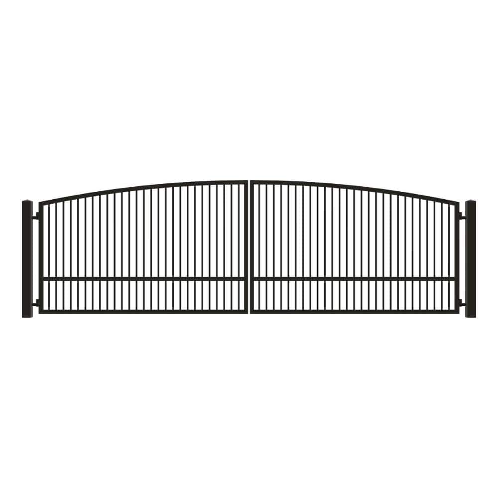 Unbranded Driveway Gate — Swing, Center, Arch, Single, Black — 238"W x 72"H (1)