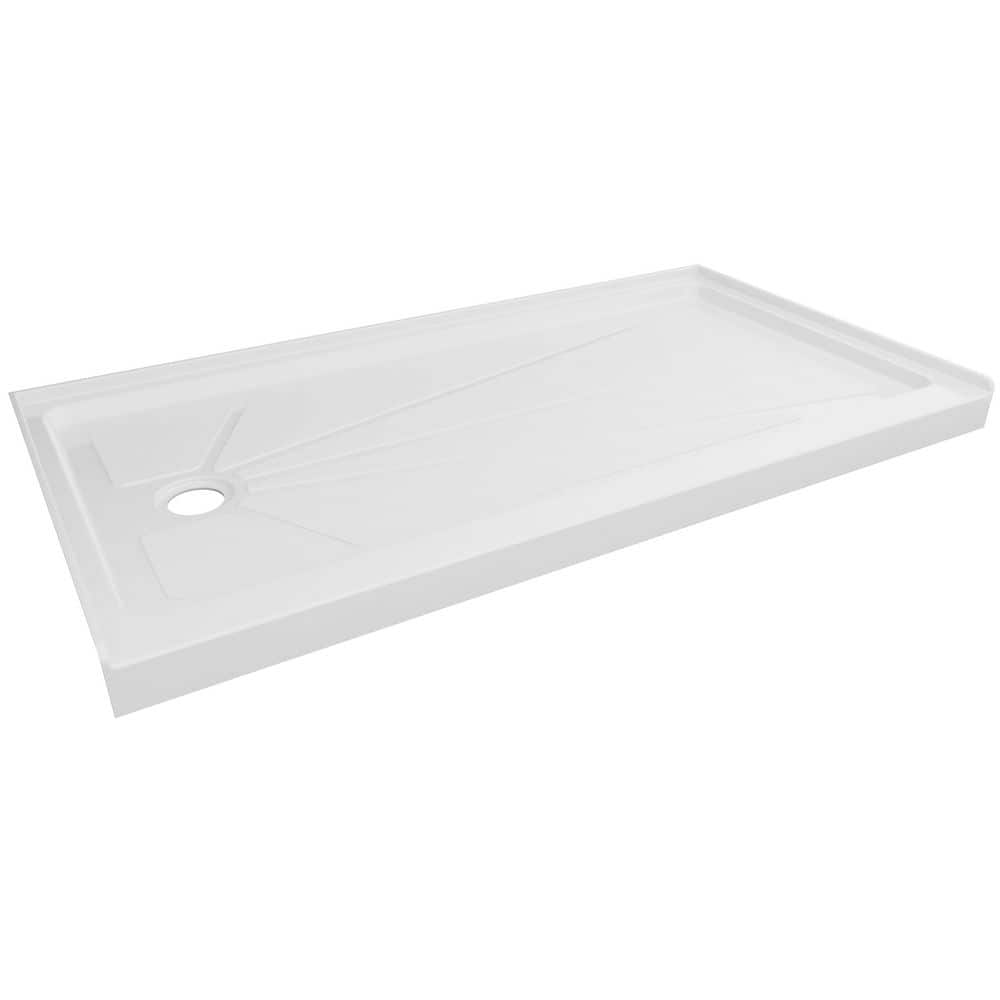 GLASSIC GC Series 30 in. L 60 in. W Alcove Shower Pan Base with Hand Drain and Non-Slip Design (4)