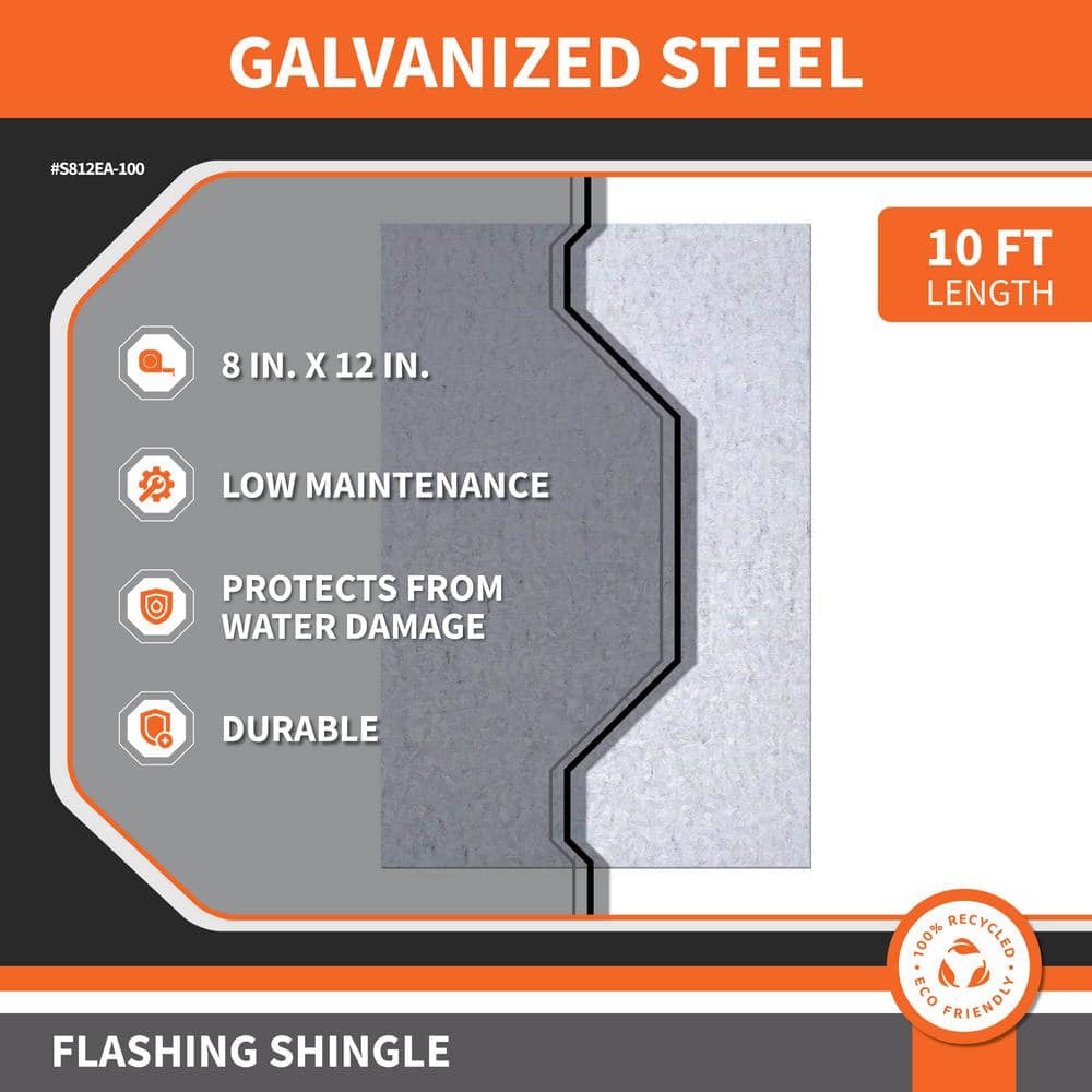 Gibraltar Building Products 8 in. x 12 in. Galvanized Steel Flashing Shingle (2)
