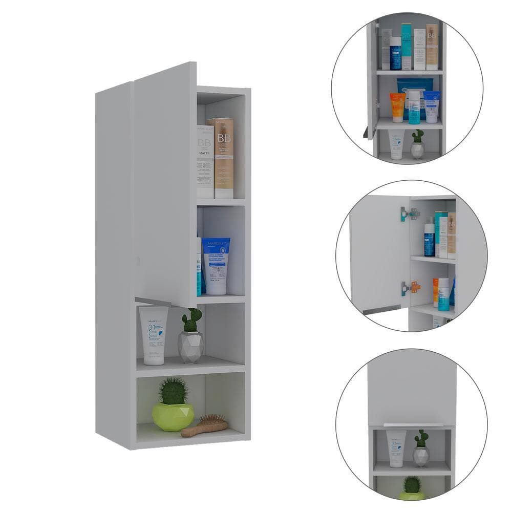 Tahanbath 11.80 in. W x 10.00 in. D x 10.00 in. H Bathroom Storage Wall Cabinet in White (3)