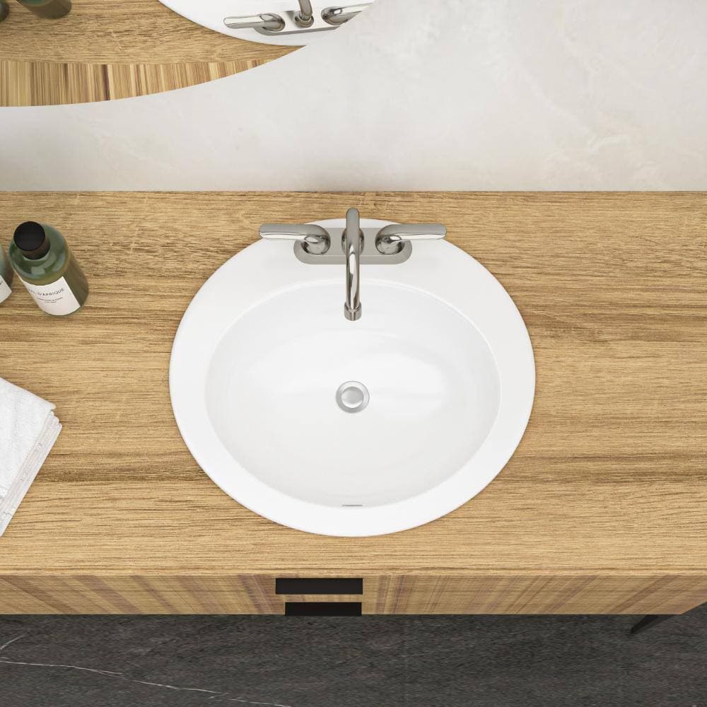 Unbranded 20"x18" Undermount Oval Ceramic Bathroom Sink in White with 3 Faucet Hole (2)
