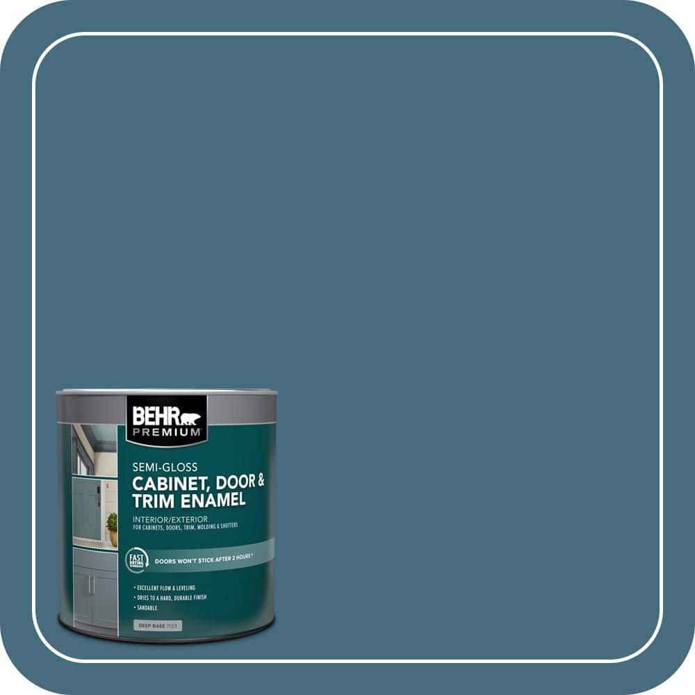 BEHR PREMIUM 1 qt. #S480-6 Poseidon Semi-Gloss Enamel Interior/Exterior Cabinet, Door & Trim Paint