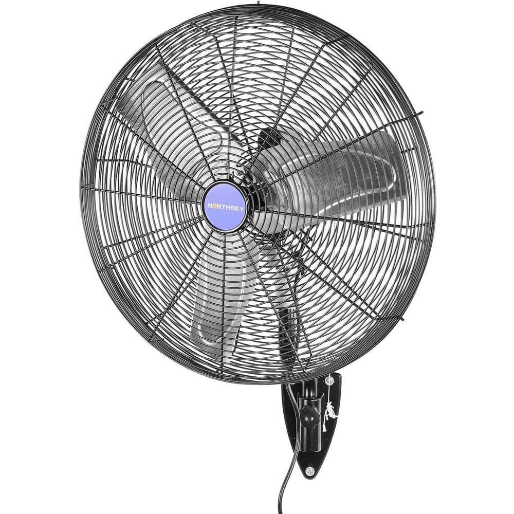 Stbine 24 in. 2 Speed Oscillating High Velocity Black Indoor Wall Mount Fan, 6400 CFM, Ideal for Warehouse, Garage, Factory (1)