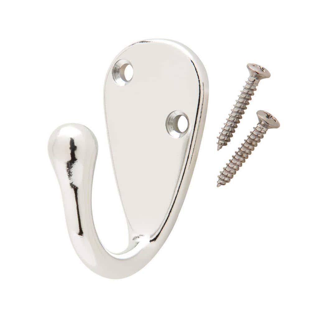 Everbilt J-Hook Robe/Towel Hook Single Hook in Chrome (2)