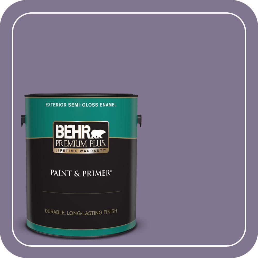 BEHR PREMIUM PLUS 1 gal. #650F-5 Purple Statice Semi-Gloss Enamel Exterior Paint & Primer