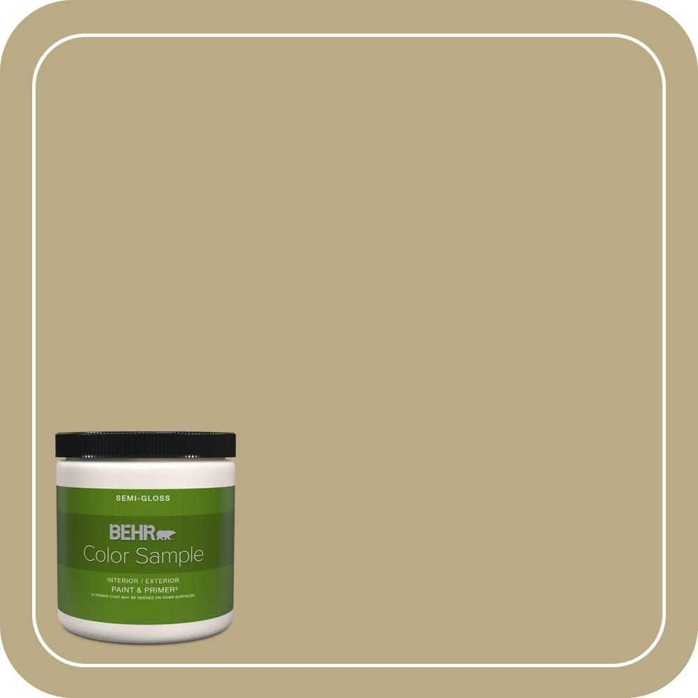 BEHR PREMIUM PLUS #PPU8-08A Makrut Lime Flat Interior/Exterior Paint & Primer Color Sample (1)