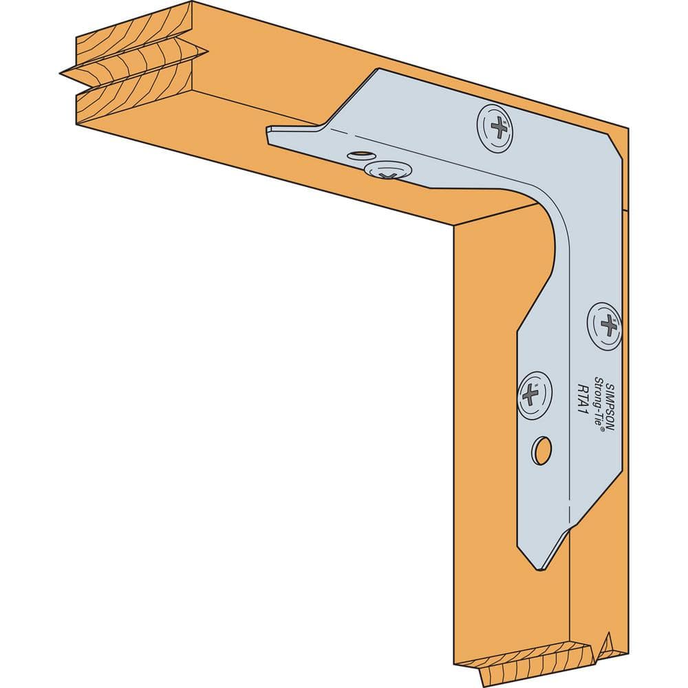 Simpson Strong-Tie RTA 18-Gauge Rigid Tie Angle for 1x1 Nominal Joist/Post (2)