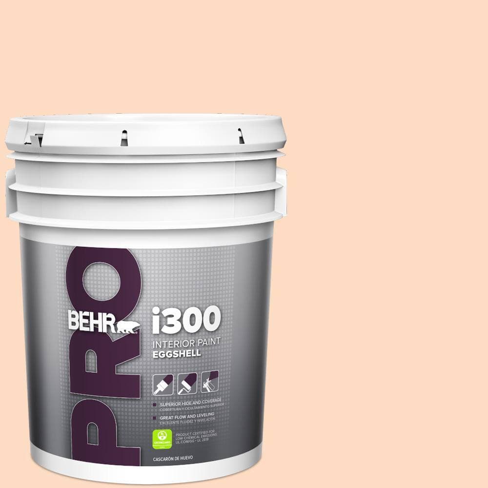 BEHR PRO 5 gal. #250A-3 Whispering Peach Eggshell Interior Paint
