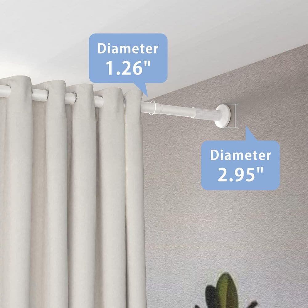 KHKFY No-Drill Tension Shower Curtain Rod Rust-Resistant Stainless Steel 66 lb. Adjustable 51 to 126 in. White (3)