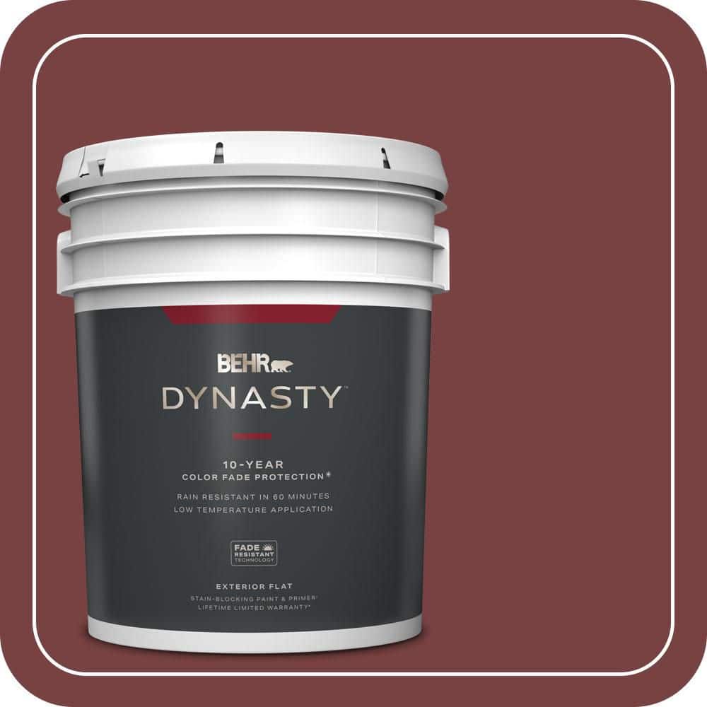 BEHR DYNASTY 5 gal. #PPF-01 Tile Red Flat Exterior Stain-Blocking Paint & Primer