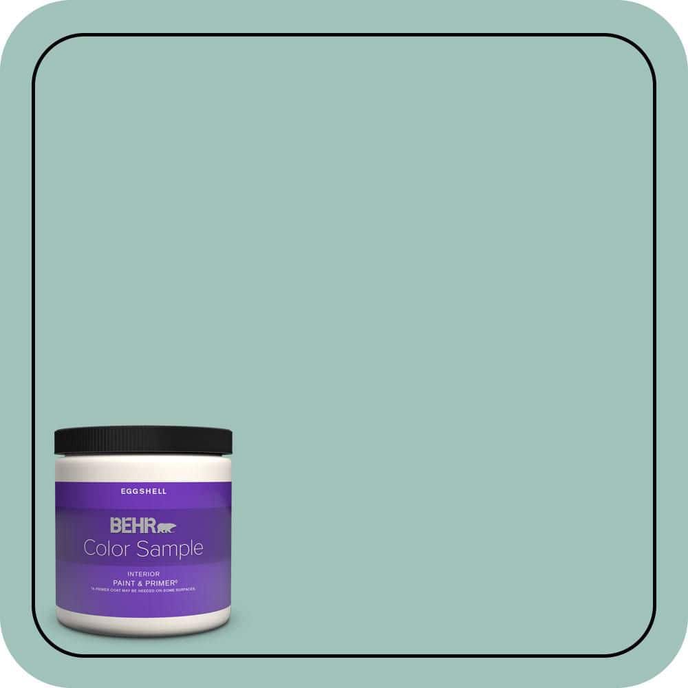 BEHR PREMIUM PLUS 8 oz. #MQ6-36 Cascade Green Eggshell Enamel Interior Paint & Primer Color Sample