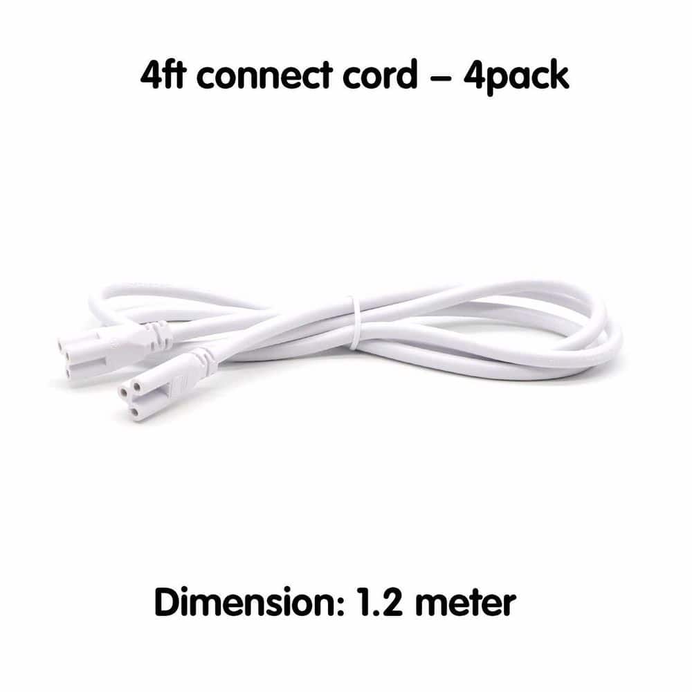 Unbranded 4ft 2.5-Watt T5 T8 LED Tube Light Fixture White Linkable Cords for Shop Garage Under Cabinet Light - 4-Pack (2)