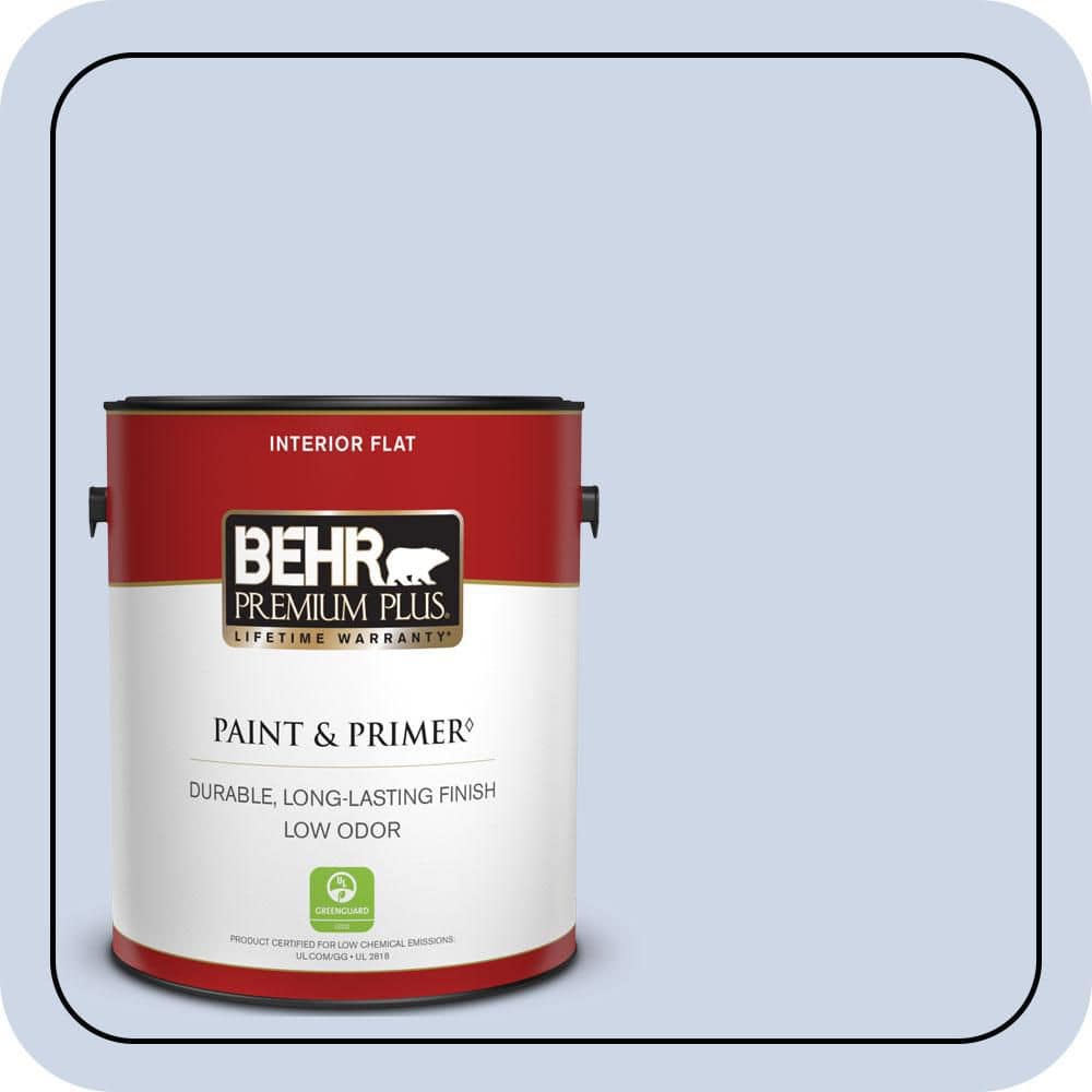 BEHR PREMIUM PLUS 1 gal. #590A-2 Monet Lily Flat Low Odor Interior Paint & Primer