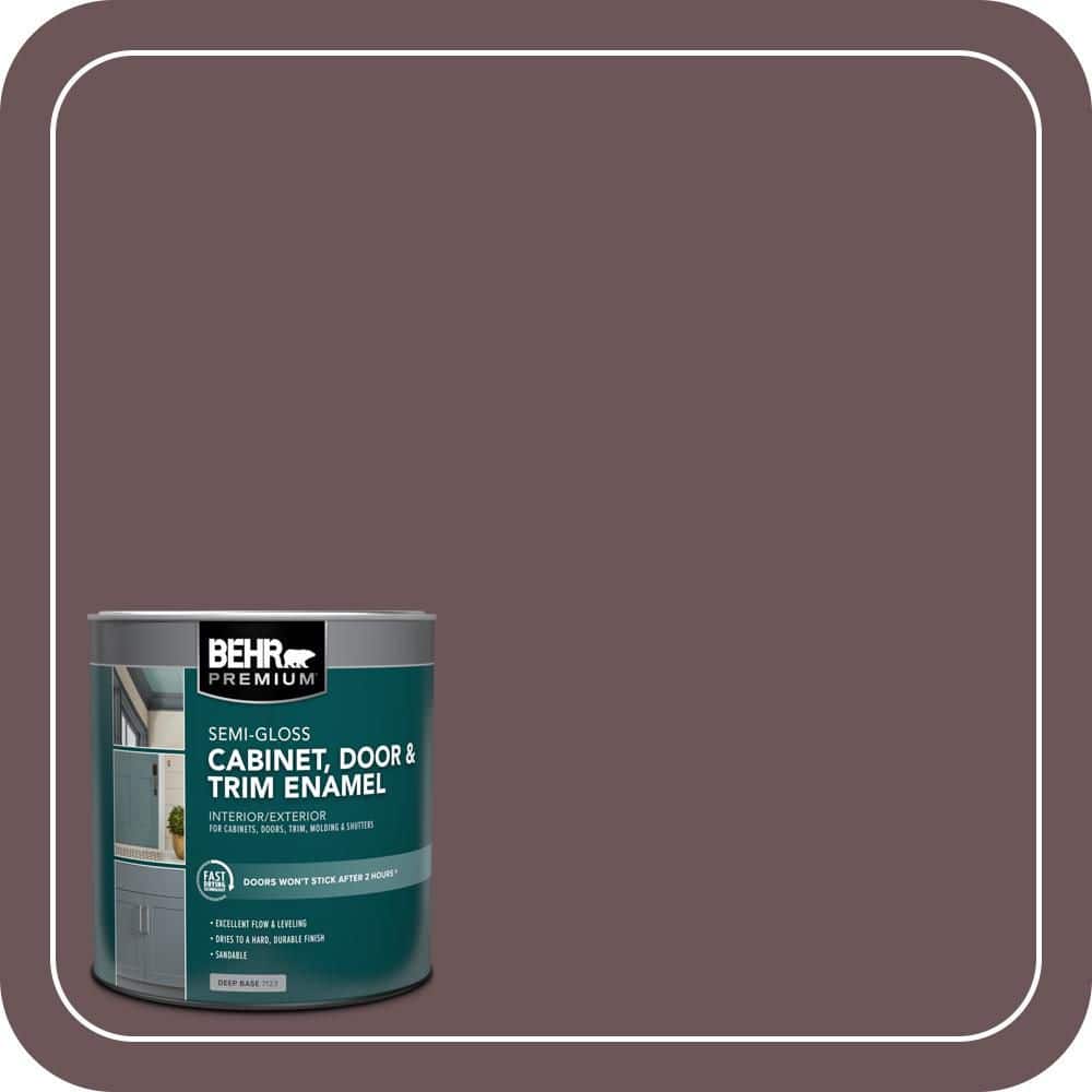BEHR PREMIUM 1 qt. #N120-7 Grand Plum Semi-Gloss Enamel Interior/Exterior Cabinet, Door & Trim Paint