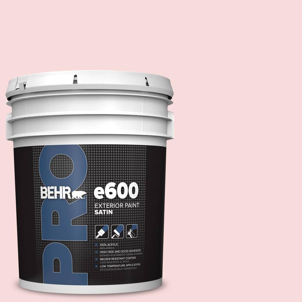 BEHR PRO 5 gal. #130C-1 Powdered Blush Satin Exterior Paint