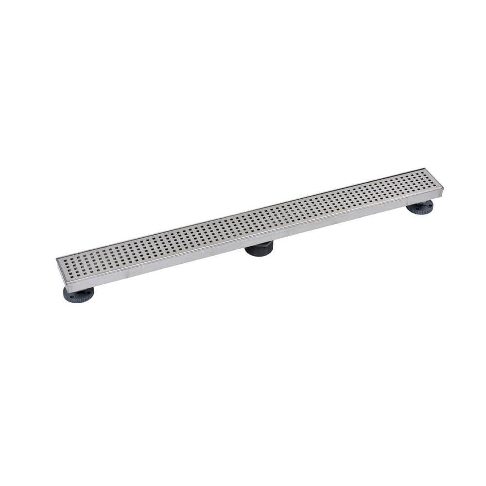 Oatey Designline 32 in. Stainless Steel Linear Shower Drain with Square Pattern Drain Cover (1)